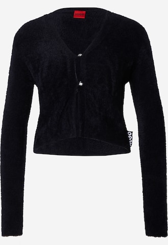 HUGO Red Knit Cardigan 'Sribin' in Black: front