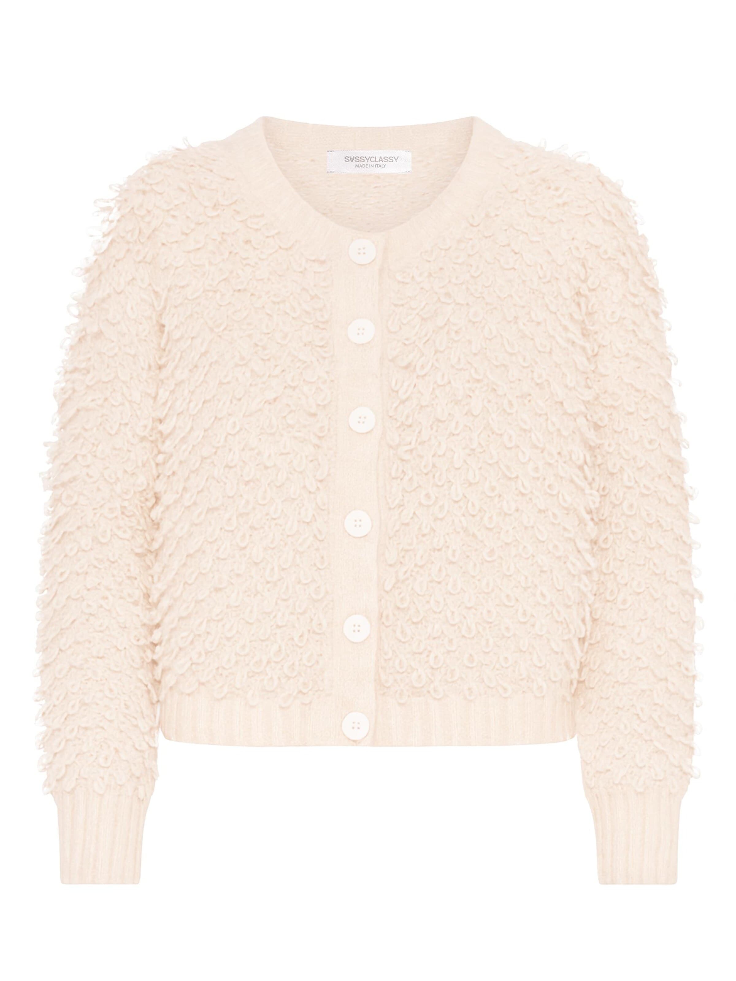 SASSYCLASSY Oversizestrickjacke‌‌‌‌‌‌‌‌‌ in Beige: Vorderseite