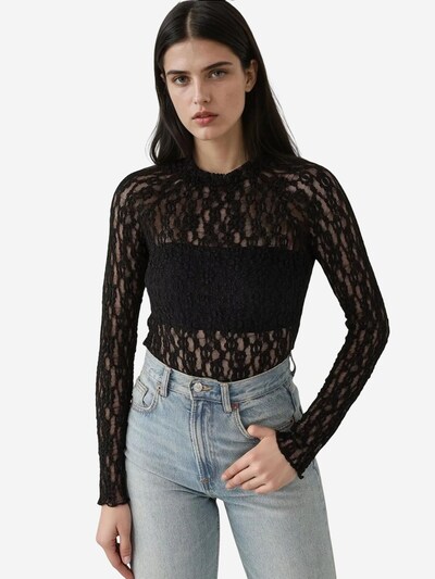 Hiccup Bluse in S in schwarz, Produktansicht