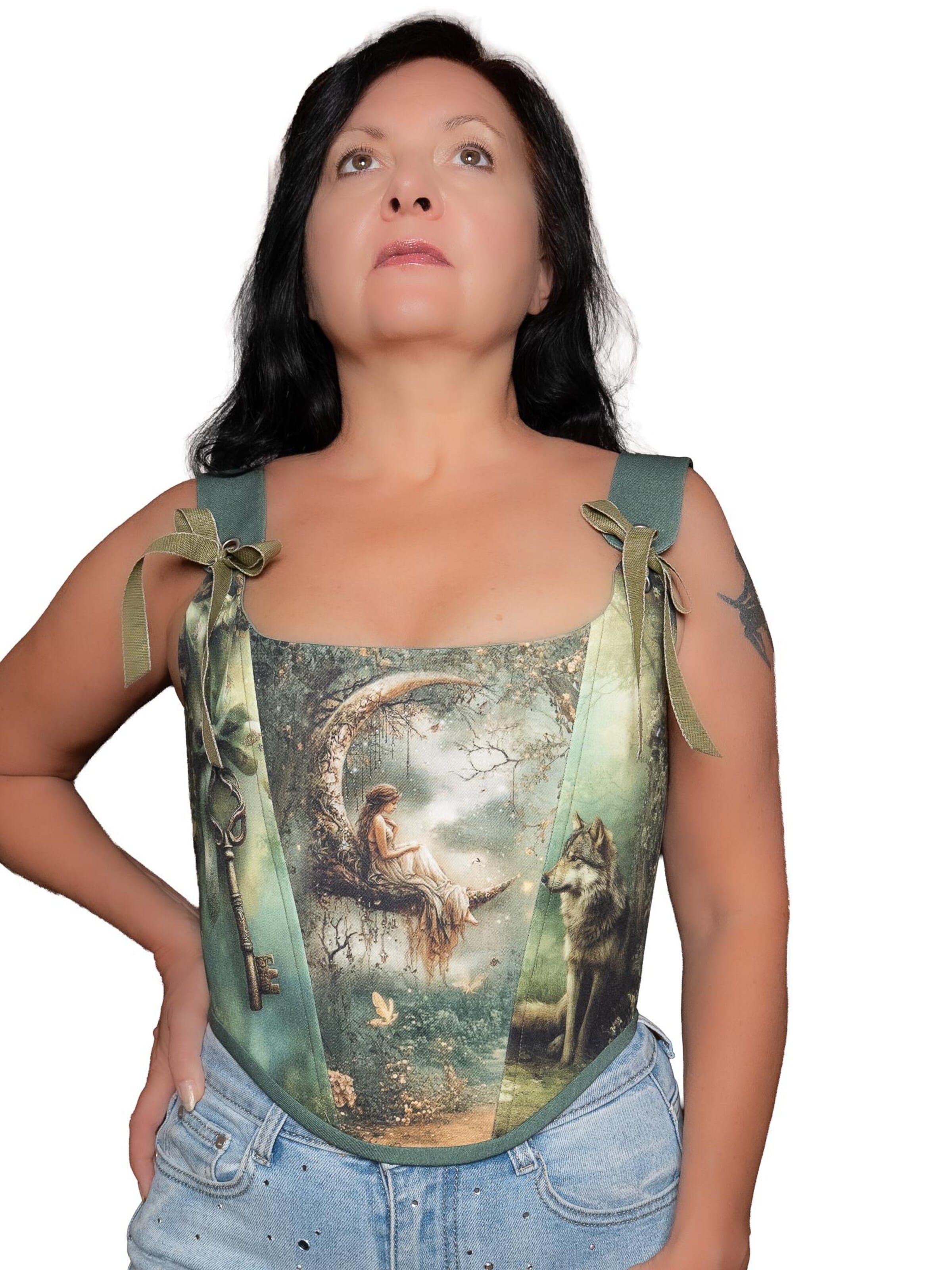Corsetto 'Girl on the Moon' di VIADALINNO in verde
