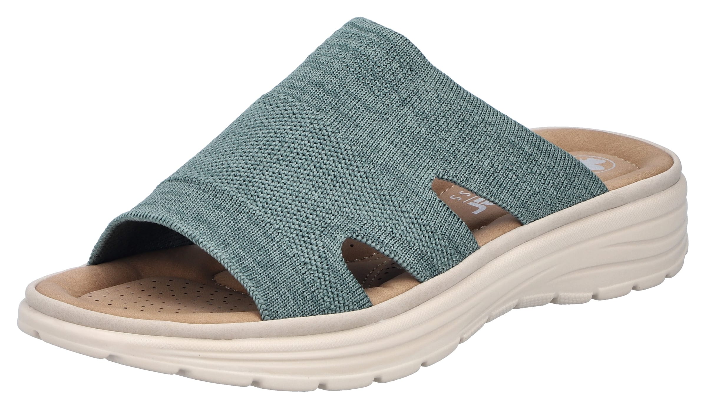 Rieker Pantolette in Grün: Vorderseite