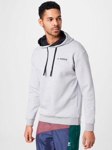 ADIDAS TERREX Athletic Sweatshirt in Grey: front