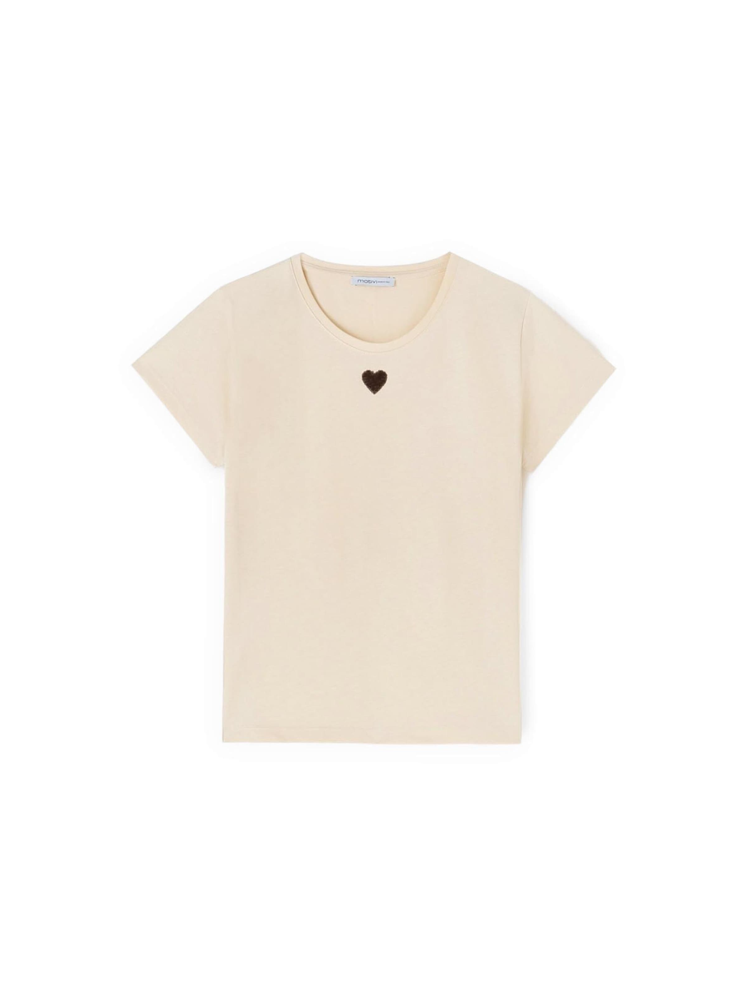 T-shirt MOTIVI en beige : devant