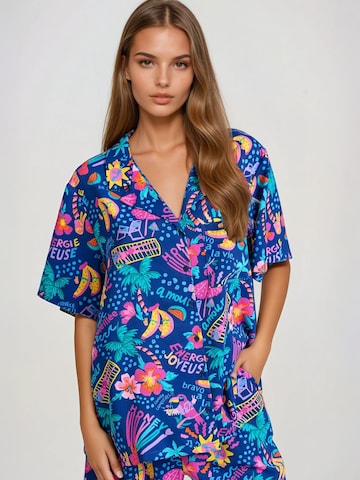 Funky Buddha Blouse in Blauw: voorkant