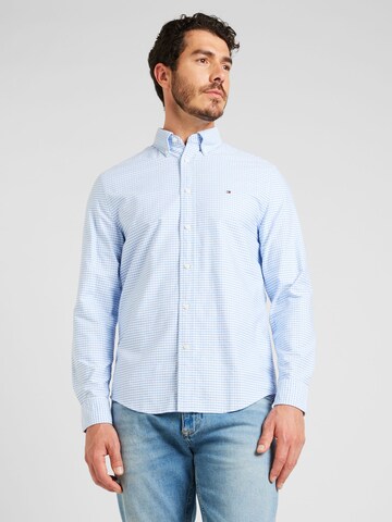 TOMMY HILFIGER - Regular Fit Camisa 'Heritage' em azul: frente
