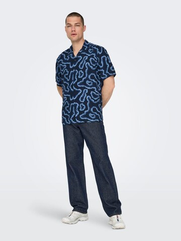 Only & Sons - Ajuste confortable Camisa 'Noy' en azul