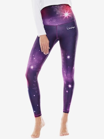 Winshape - Skinny Calças de desporto 'HWL102' em roxo: frente