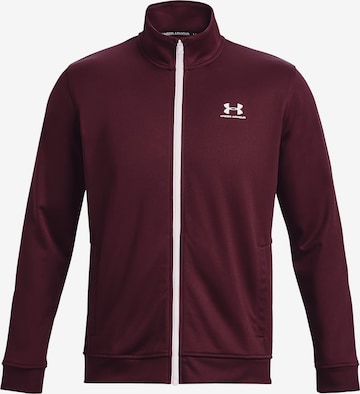 UNDER ARMOUR Trainingsjack in Bruin: voorkant