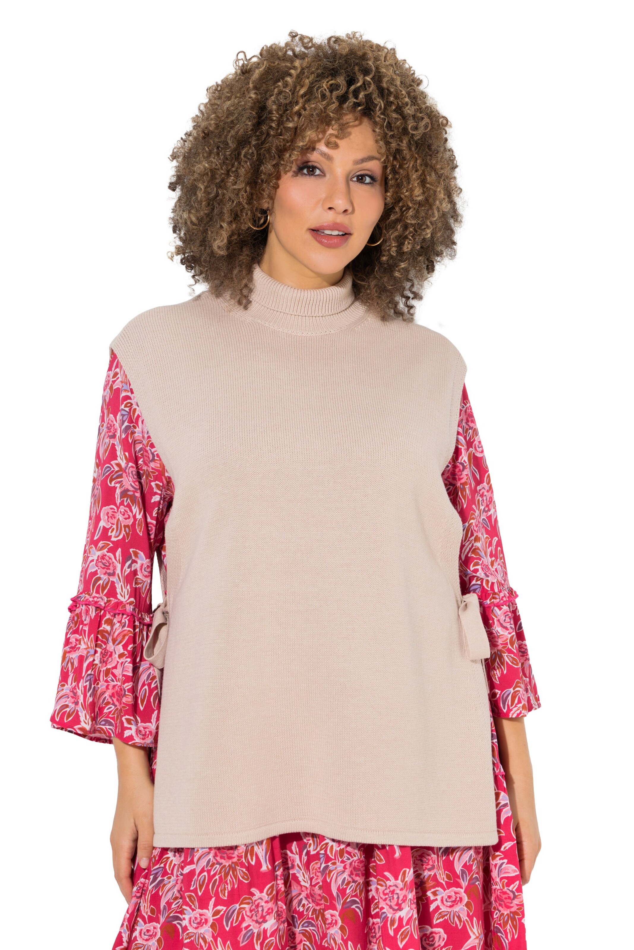 Ulla Popken Pullunder in Beige: Vorderseite