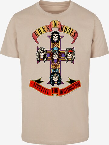 T-Shirt 'Guns 'n' Roses Appetite For Destruction' F4NT4STIC en beige : devant