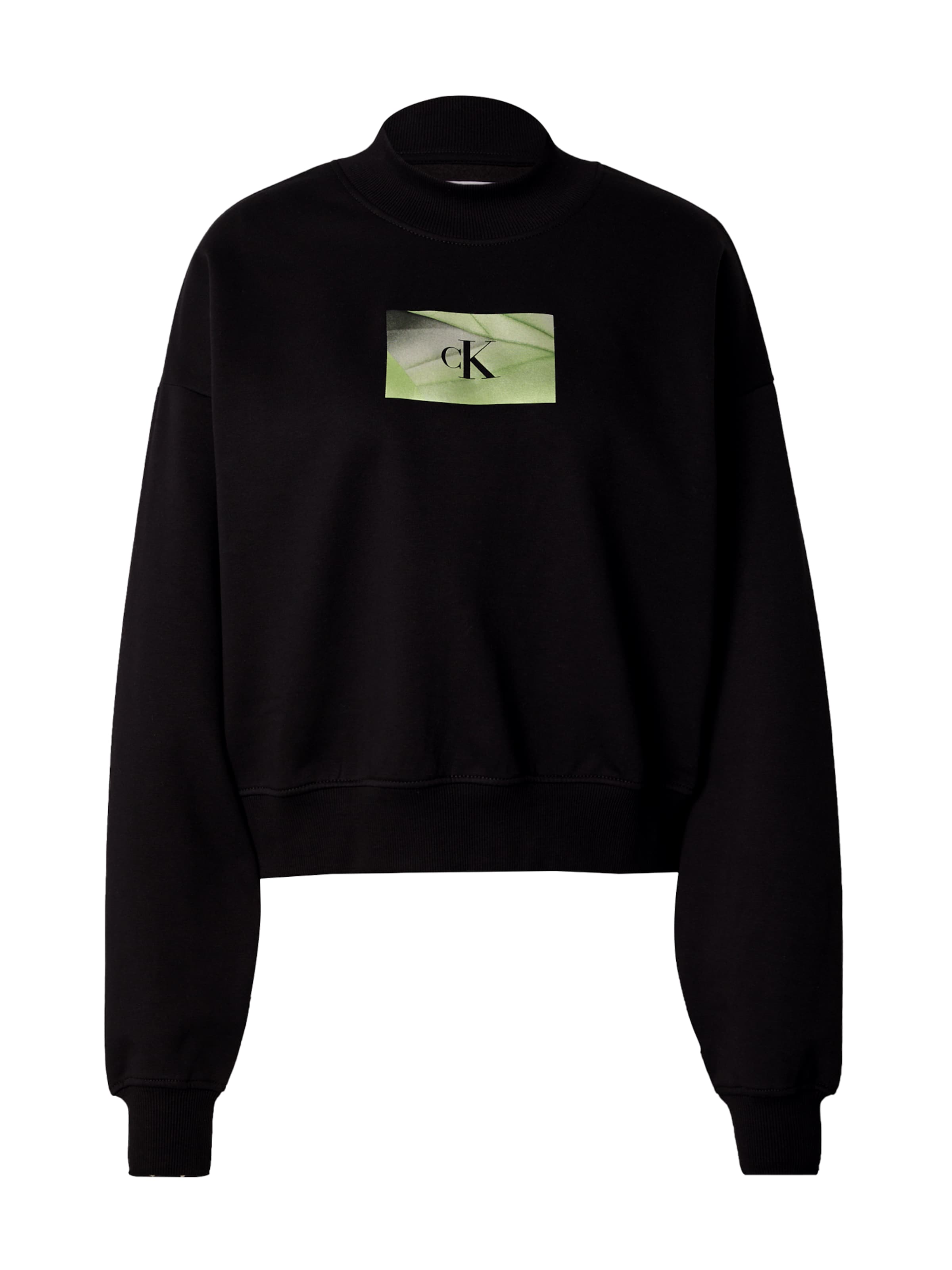Calvin Klein Jeans Sweatshirt in Zwart: voorkant