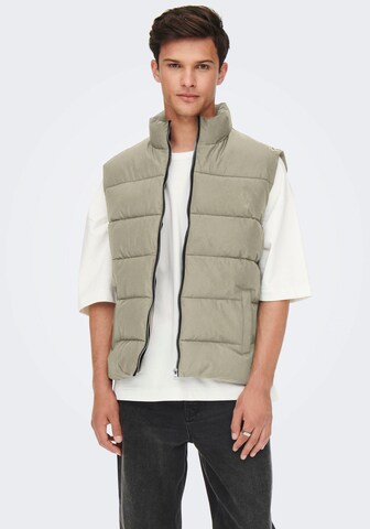 Only & Sons Vest in Beige: front