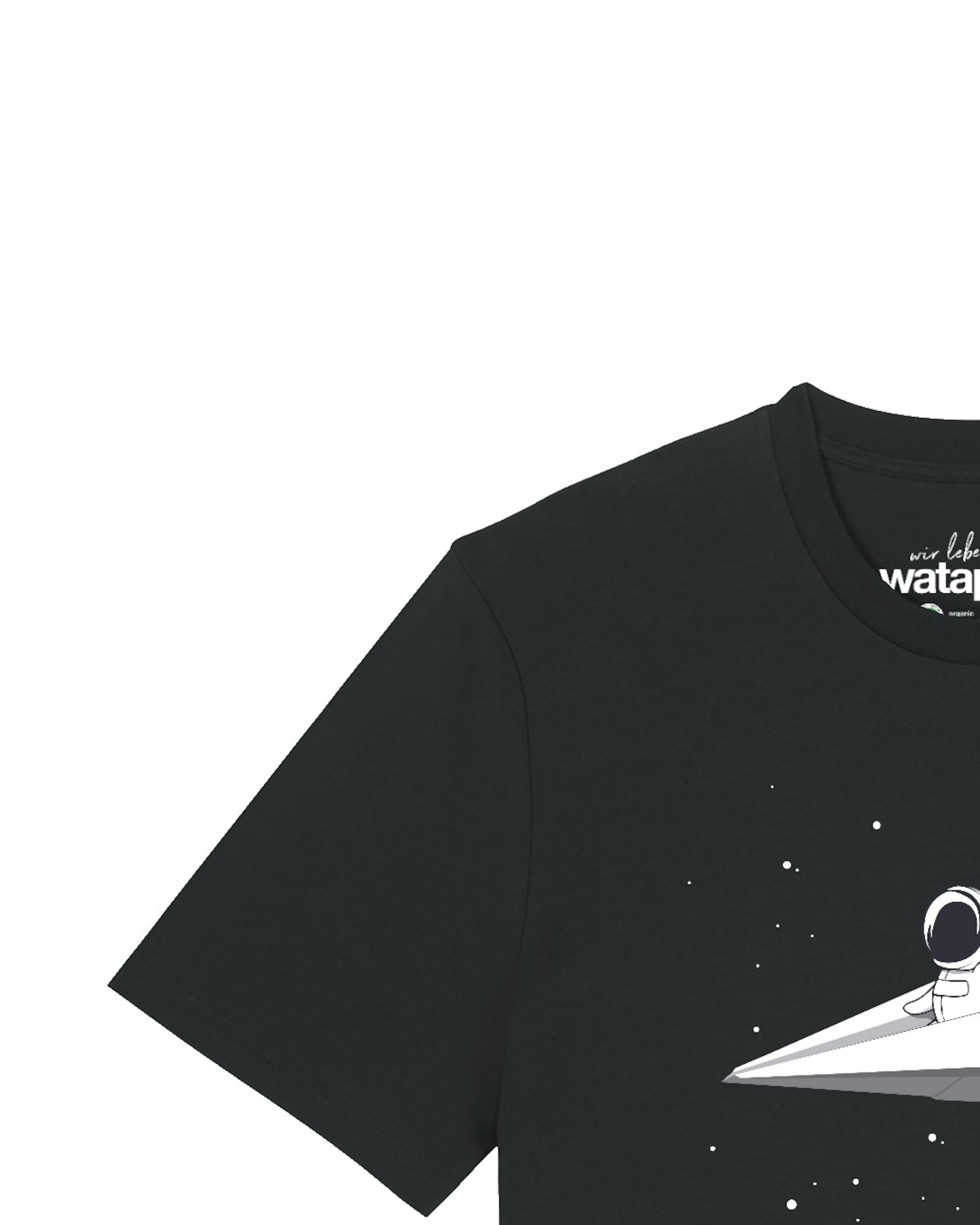 Watapparel Shirt 'Fly Me To The Moon' in Zwart