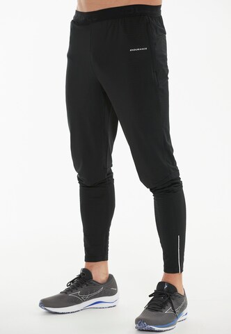 ENDURANCE Regular Workout Pants in Black: front