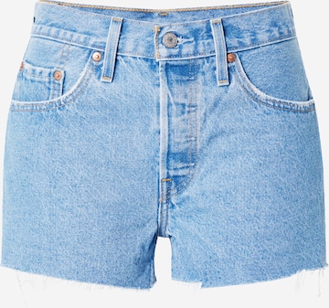 LEVI'S Jeans '501® ORIGINAL SHORT LIGHT INDIGO - FLAT FINISH' in Blauw: voorkant