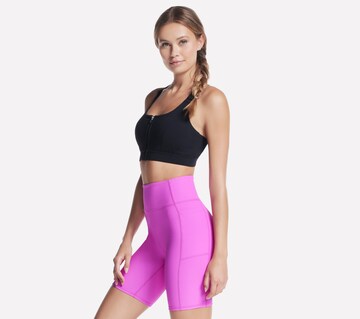 SKECHERS Skinny Workout Pants in Purple: front