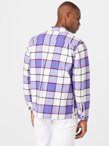 Obey Button Up Shirt 'Sully' in Purple