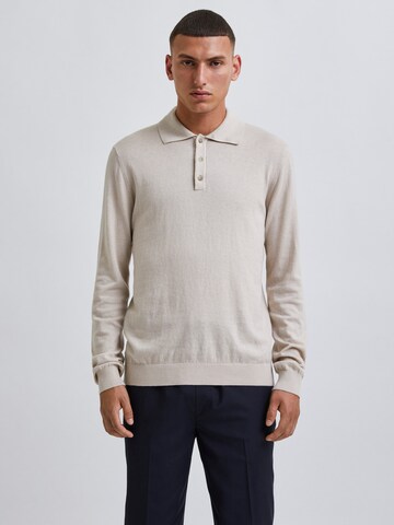 Bertoni Shirt 'Peder Slim Polo Knit' in Beige: front