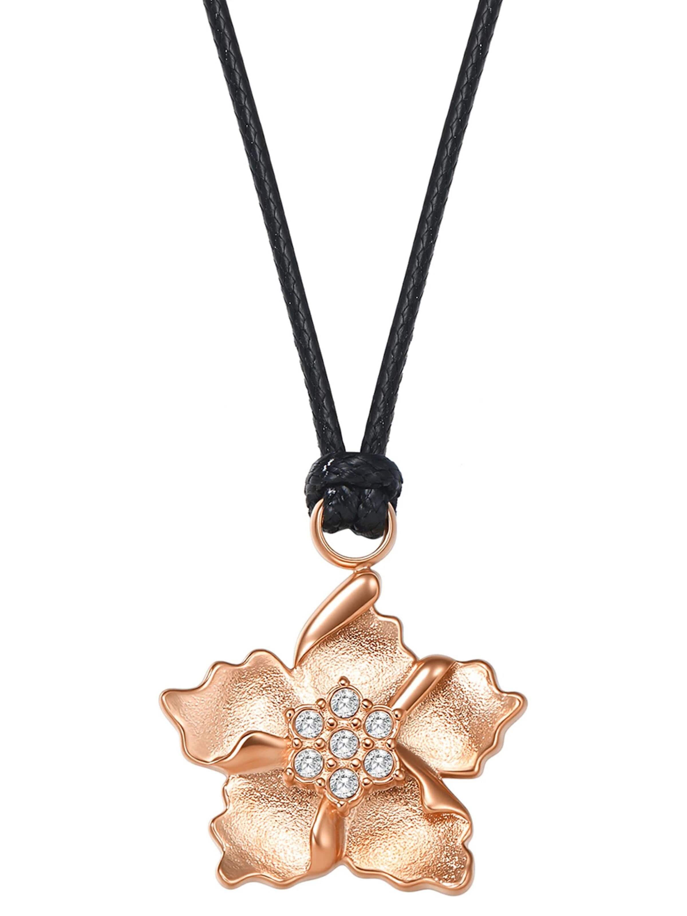 Hey Happiness Ketting 'Sunburst Flower Charm Cord' in Goud
