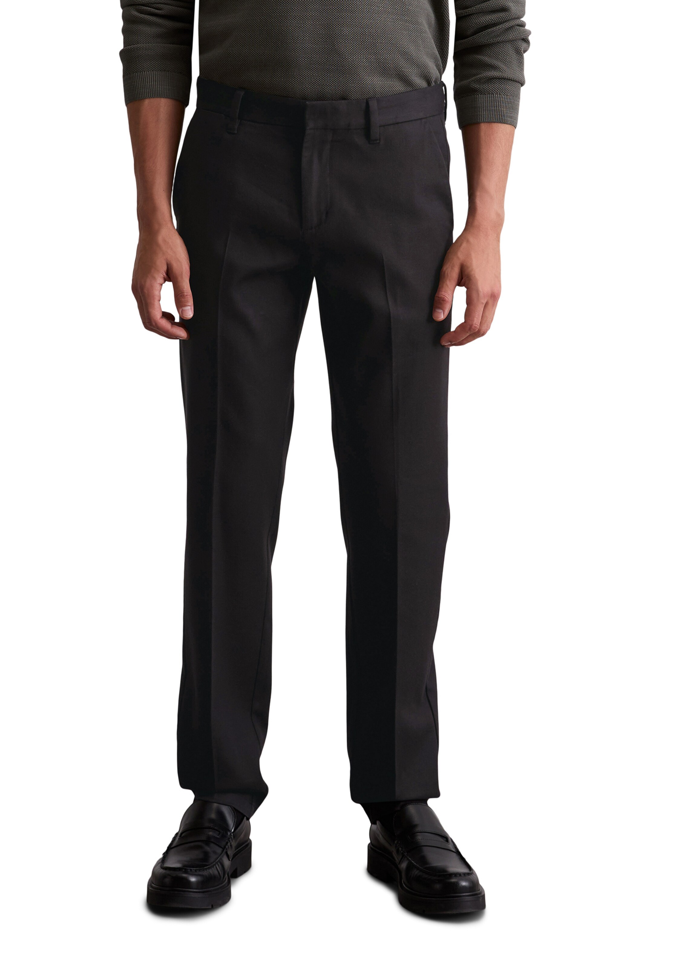 Marc O'Polo Slim fit Chino Pants in Black: front