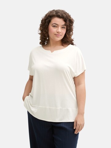 Tom Tailor Women + Shirt in Wit: voorkant