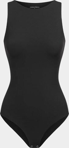 Body modellante 'Crew Neck Bodysuit String' di cfab (formerly creamy fabrics) in nero: frontale