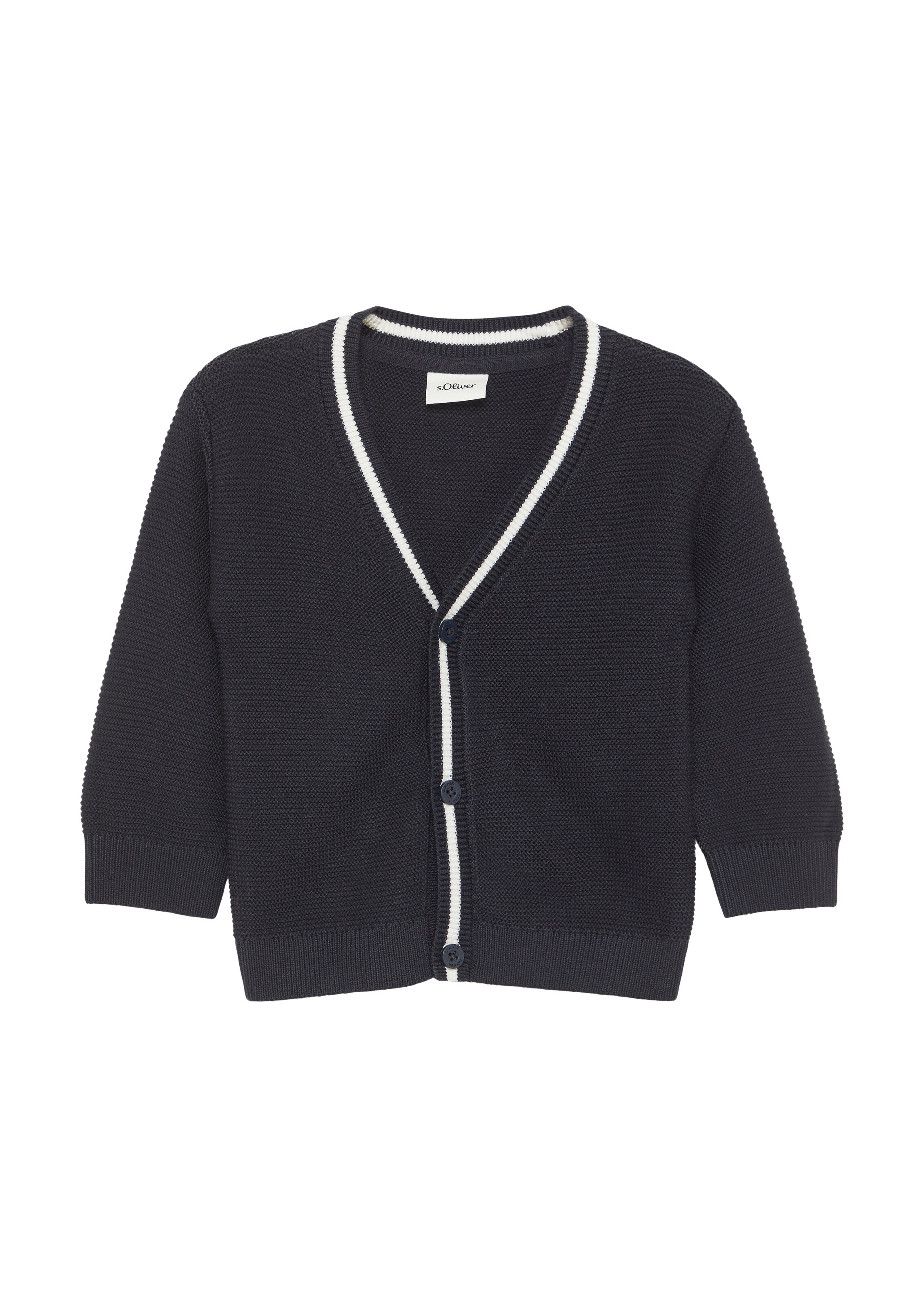 s.Oliver Gebreid vest in Blauw: voorkant