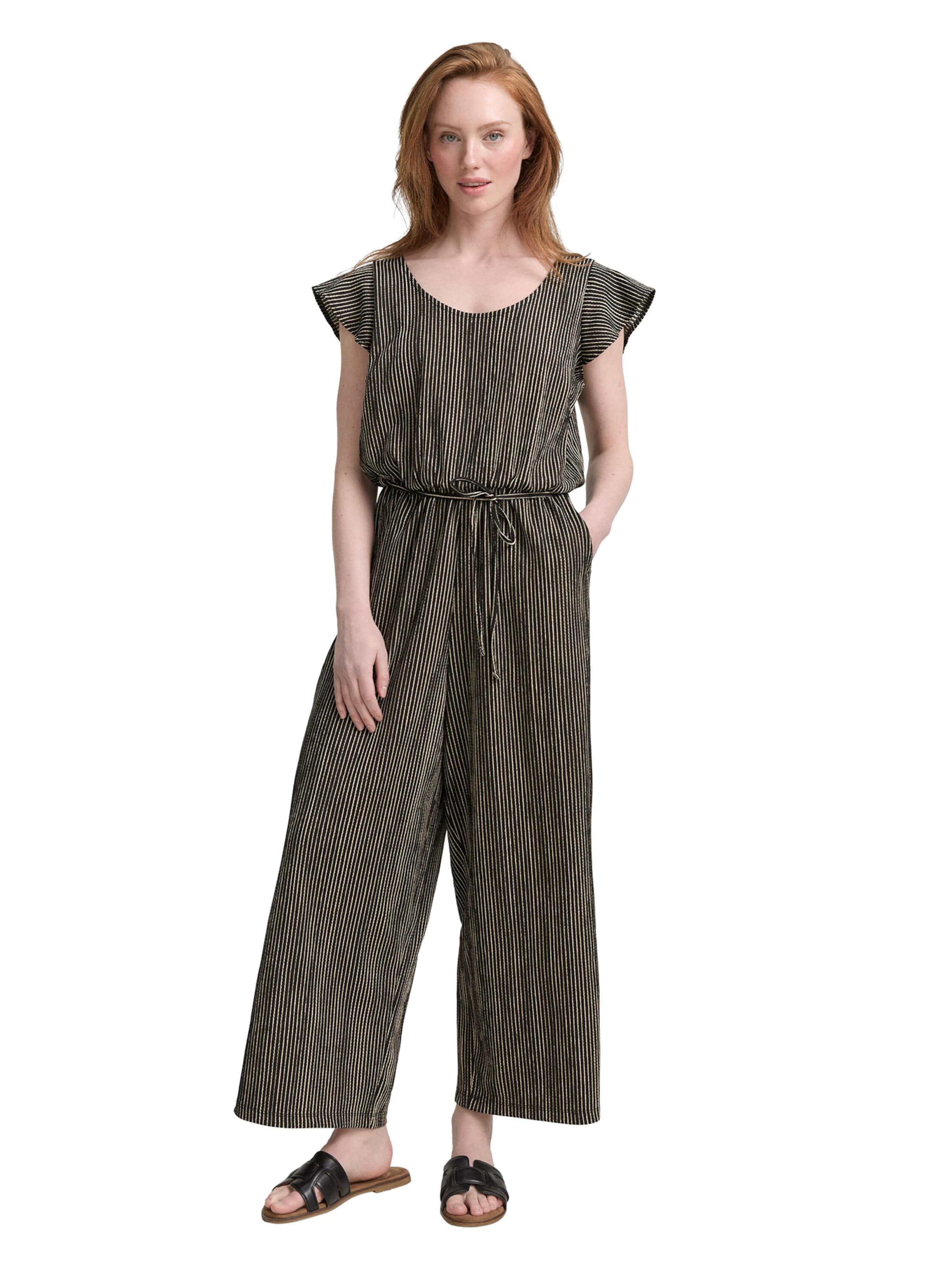 TOM TAILOR DENIM Гащеризон в черно: отпред