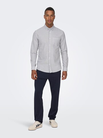 Only & Sons Слим Рубашка 'Alvaro' в Серый