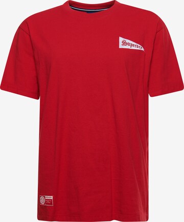 Superdry SUPERDRY College T-Shirt mit Grafik in Rot: predná strana