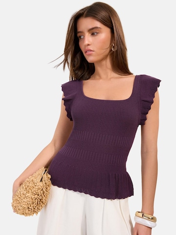 Friends Like These Knitted top in Purple: front