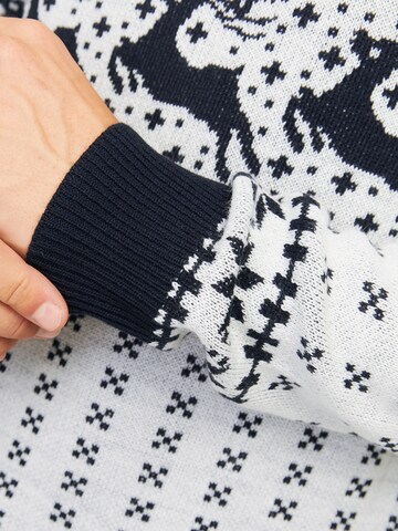 Pull-over 'JJXmas Gabriel' JACK & JONES en blanc