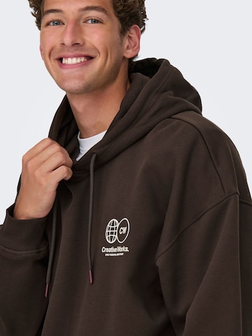 Only & Sons Sweatshirt 'ONSGALLERY' in Brown
