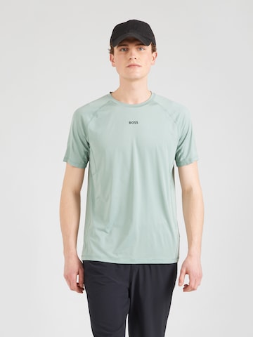 BOSS - Camiseta funcional en verde: frente