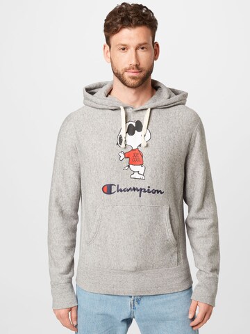 Champion Reverse Weave Sweatshirt 'Peanuts' in Grey: front