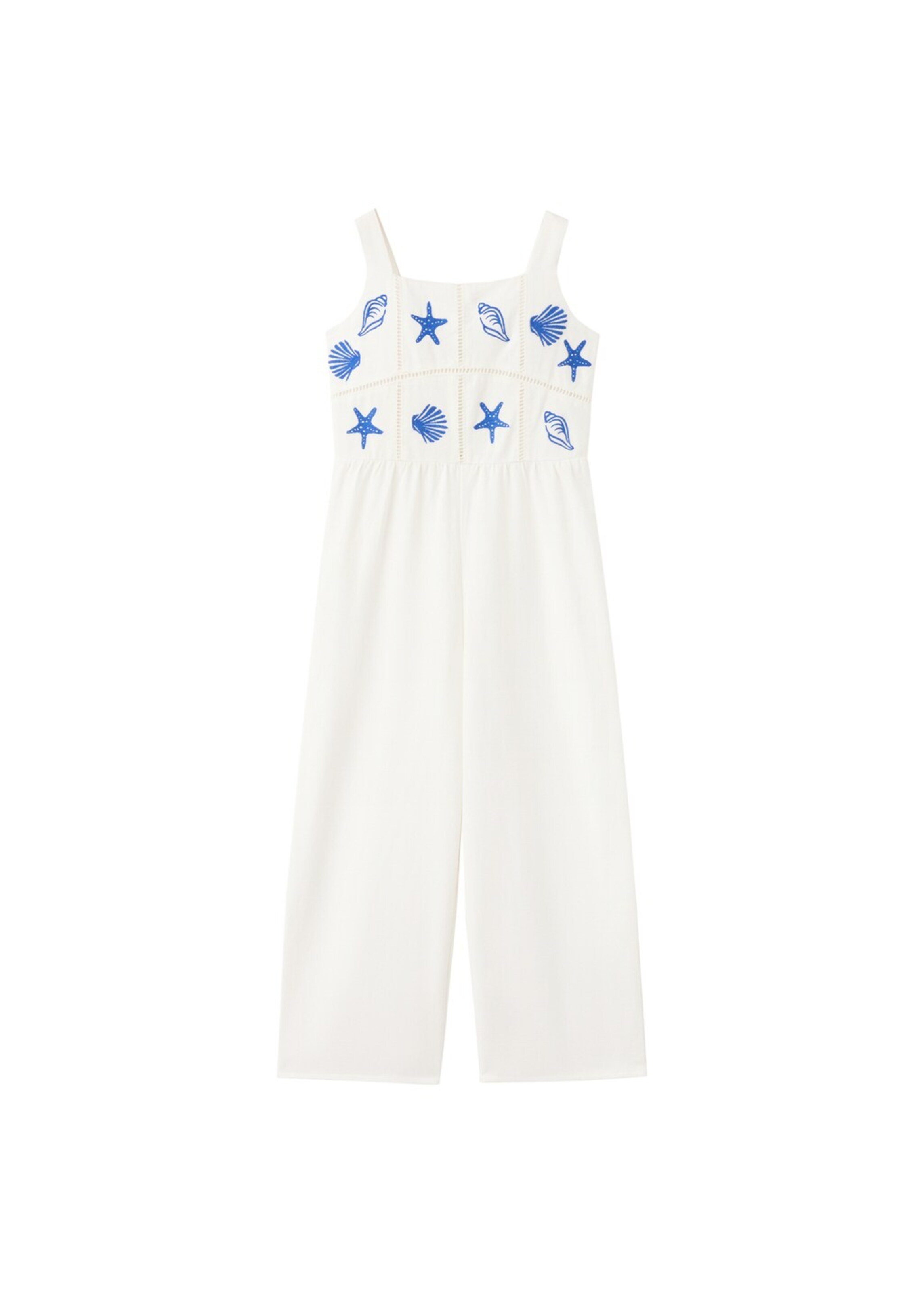 MANGO KIDS Dungarees 'Shell' in White: front