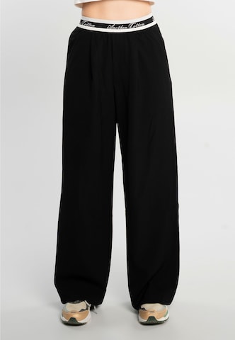 Loosefit Pantalon Another Cotton Lab en noir