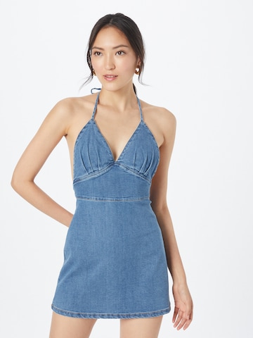 Robe 'SOFIA' Bardot en bleu : devant