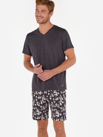 HOM Pyjama kort 'Tambo' in Zwart: voorkant