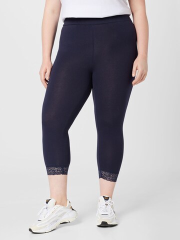 ONLY Carmakoma Skinny Leggings in Blauw: voorkant