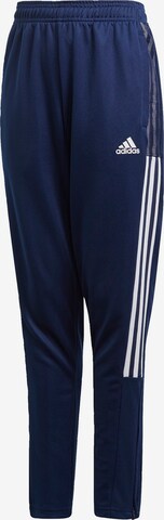 ADIDAS PERFORMANCE Regular Workout Pants 'Tiro 21' in Blue: front