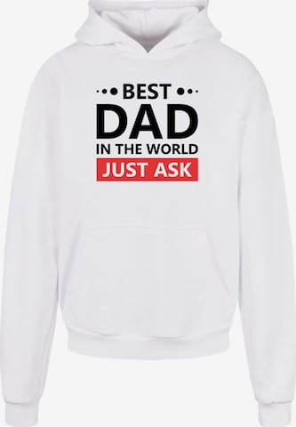 Merchcode Sweatshirt 'Fathers Day - Best dad, just ask' in White: front