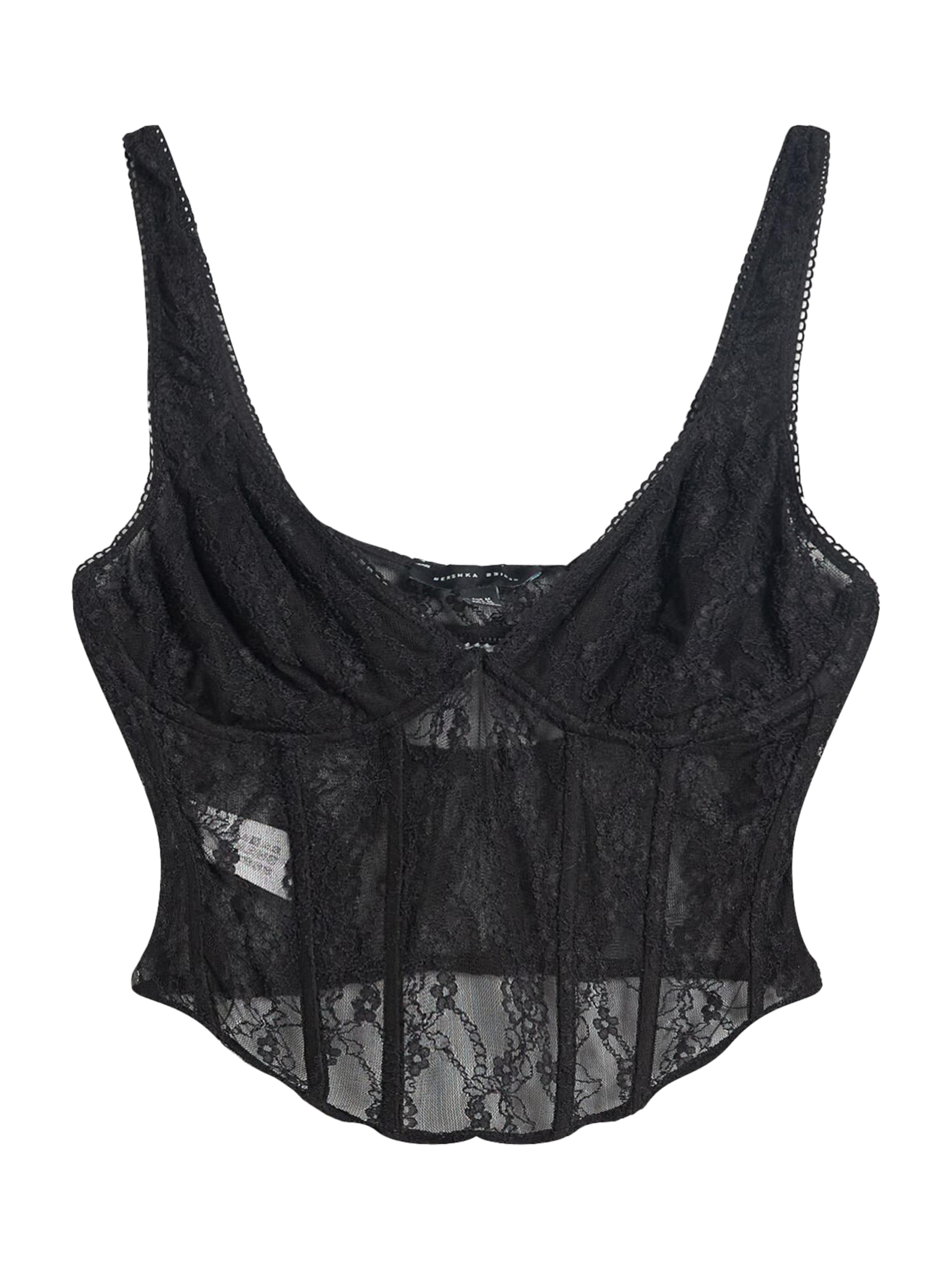 Bershka Top in Black: front