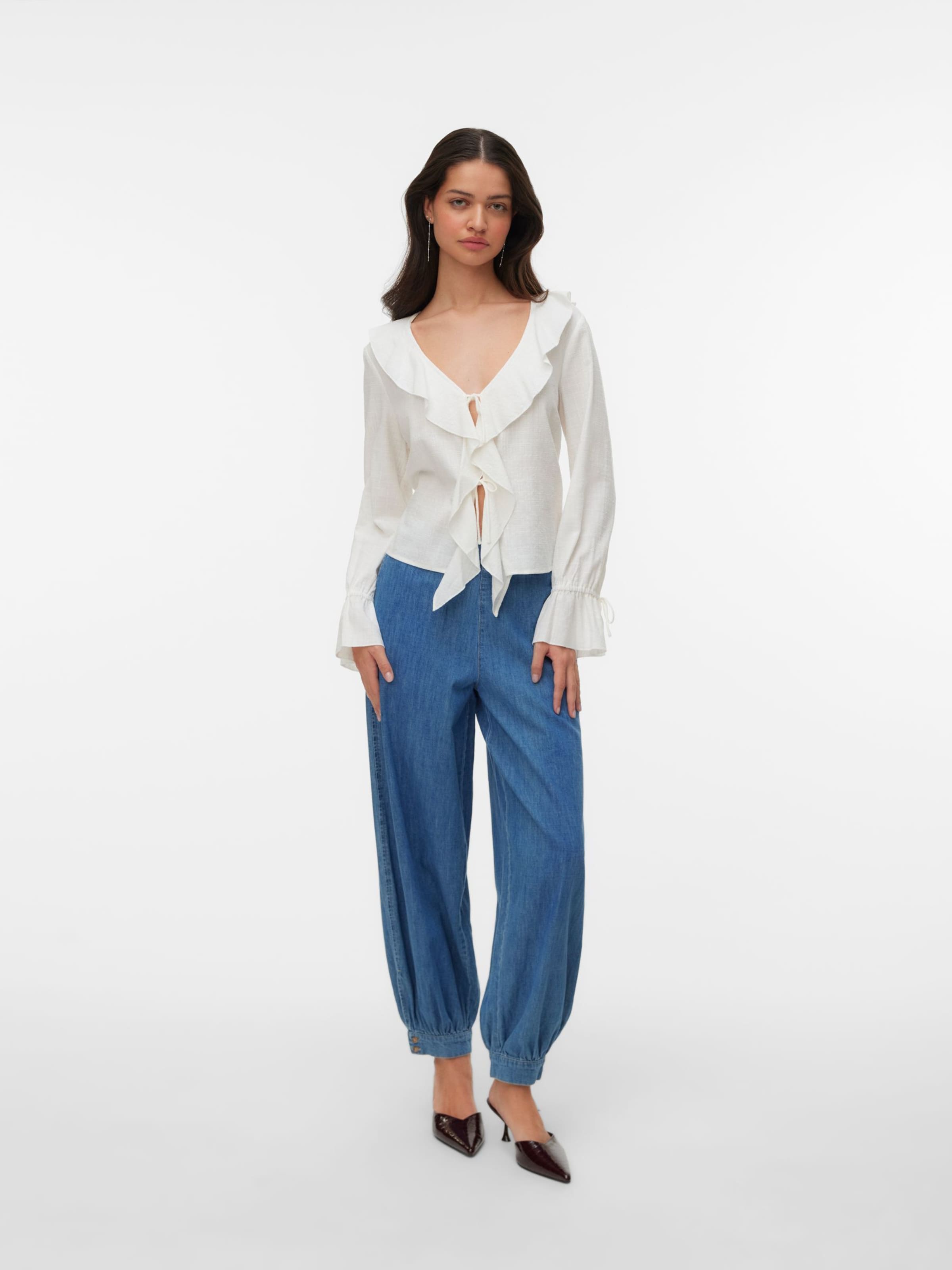 VERO MODA Regular Broek 'VMZELENA' in Blauw: voorkant