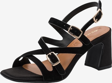 Sandales Tamaris en noir : devant