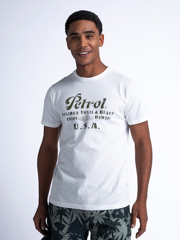 T-Shirt Petrol Industries en blanc : devant