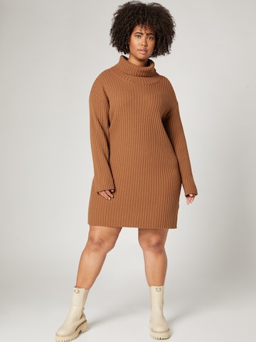 A LOT LESS Knitted dress 'Isa' in Brown