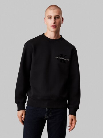 Calvin Klein Jeans Sweatshirt in Zwart: voorkant