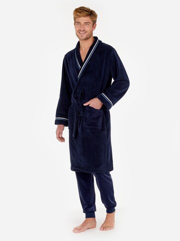 HOM Long Bathrobe 'Transat' in Blue: front