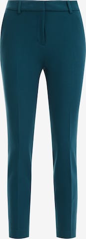 WE Fashion Slim fit Trousers with creases in Blue: front